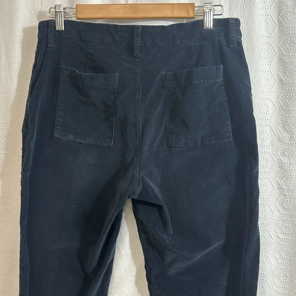 Frank & Eileen Kinsale Raw Hem Corduroy Pants Navy Blue size 12 - Picture 9 of 13